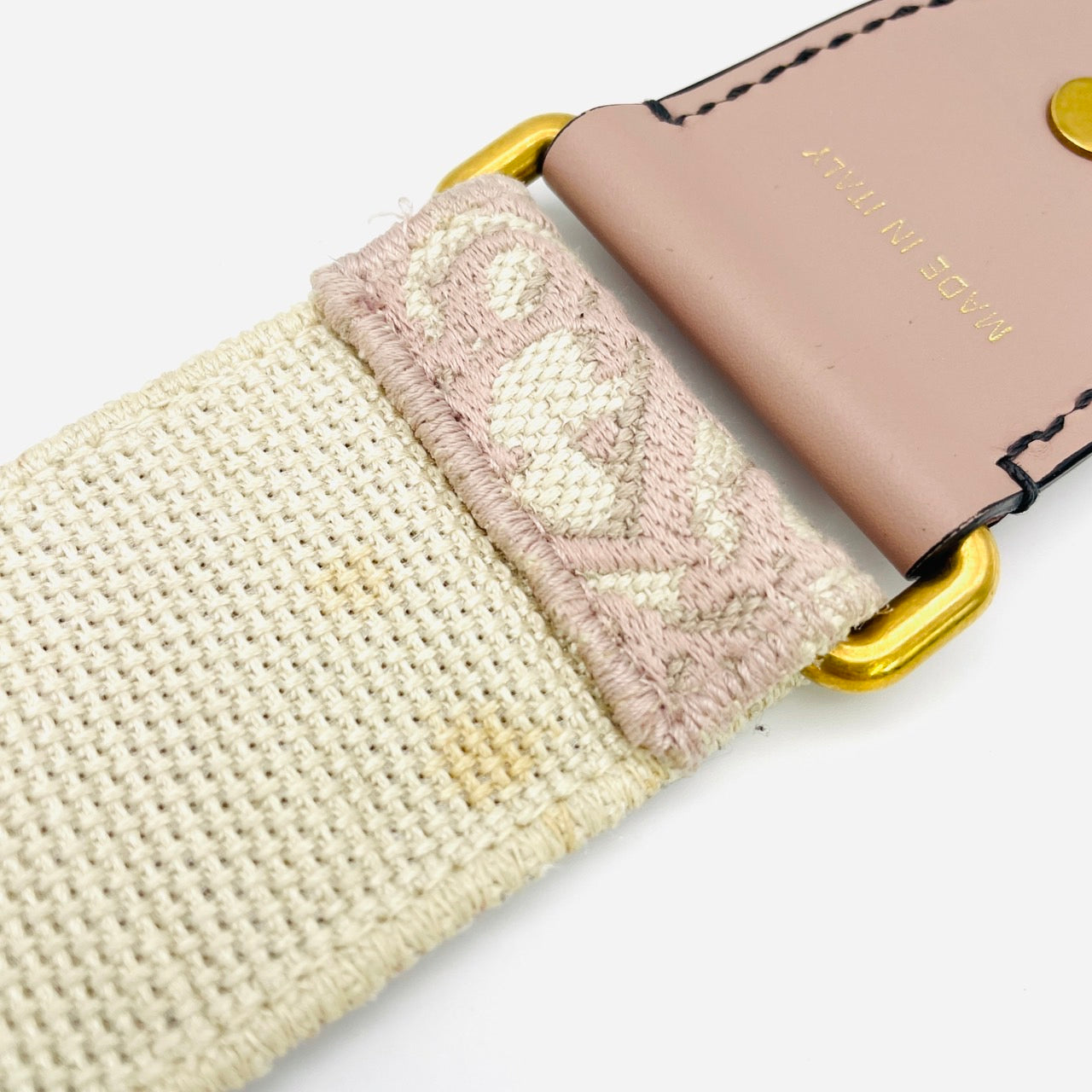 DIOR Embroidered Shoulder Strap Pink×White