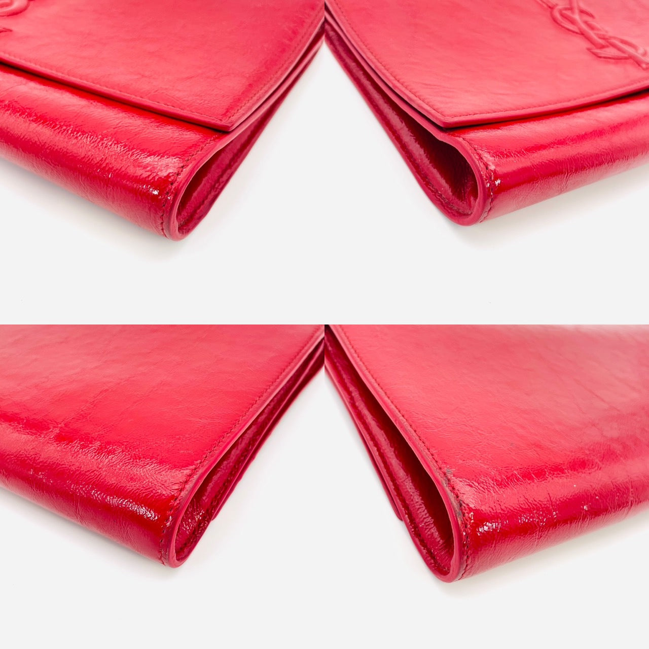 YSL Patent Leather Clutch Bag Red