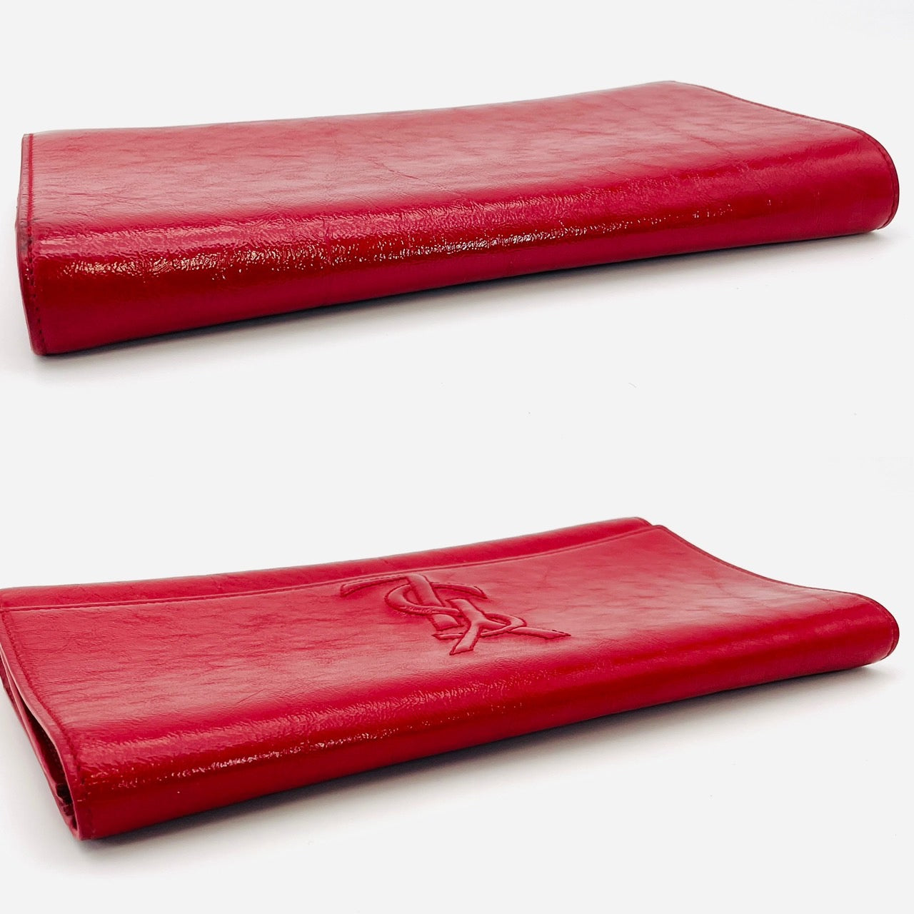 YSL Patent Leather Clutch Bag Red