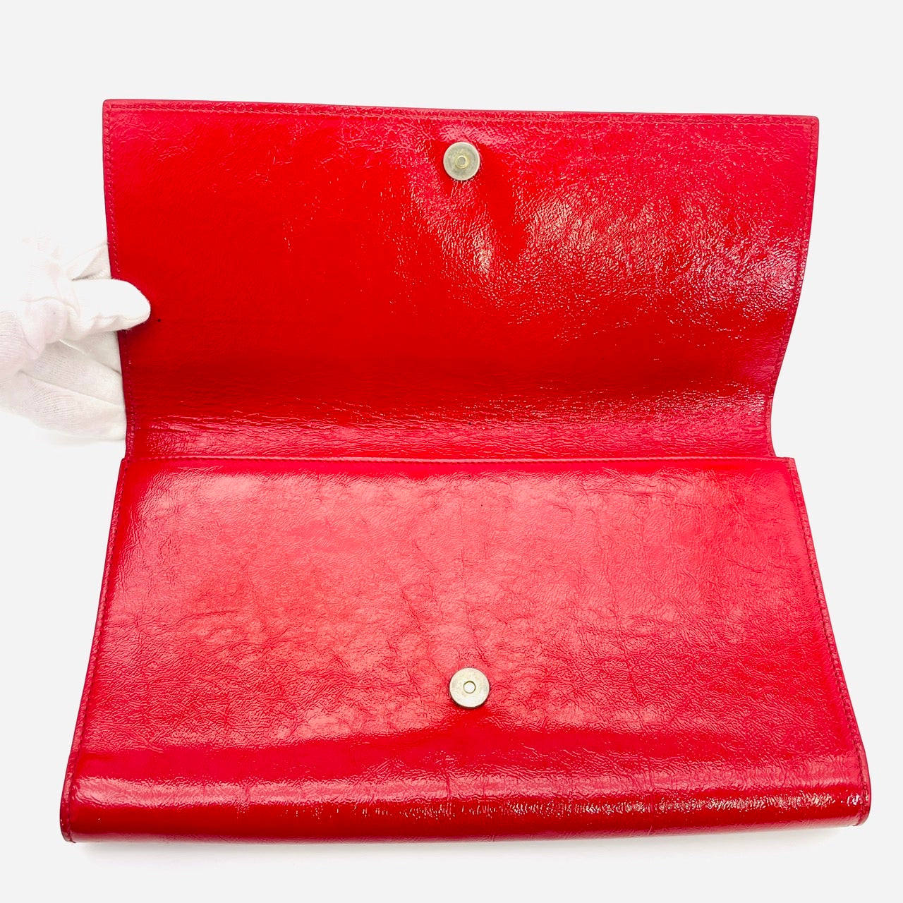 YSL Patent Leather Clutch Bag Red