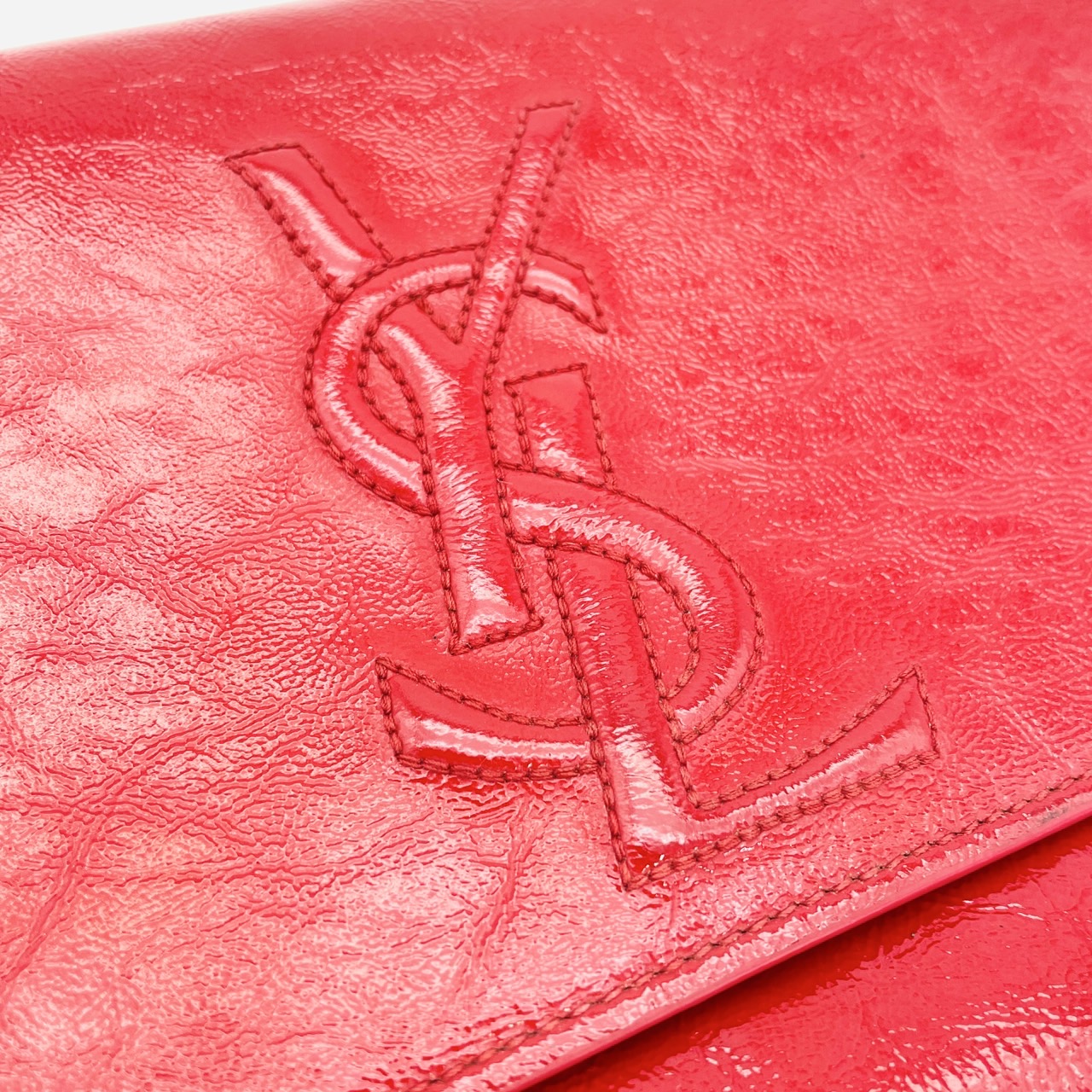 YSL Patent Leather Clutch Bag Red
