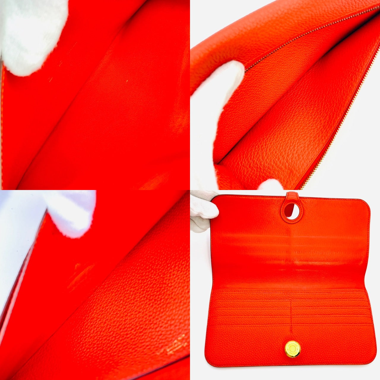 HERMES Dogon Togo Wallet Orange