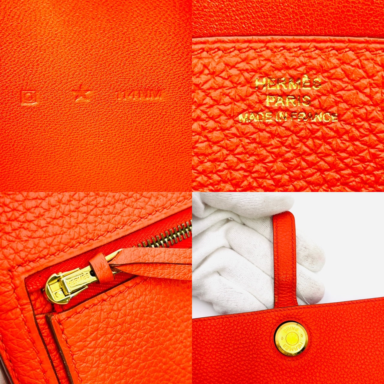 HERMES Dogon Togo Wallet Orange