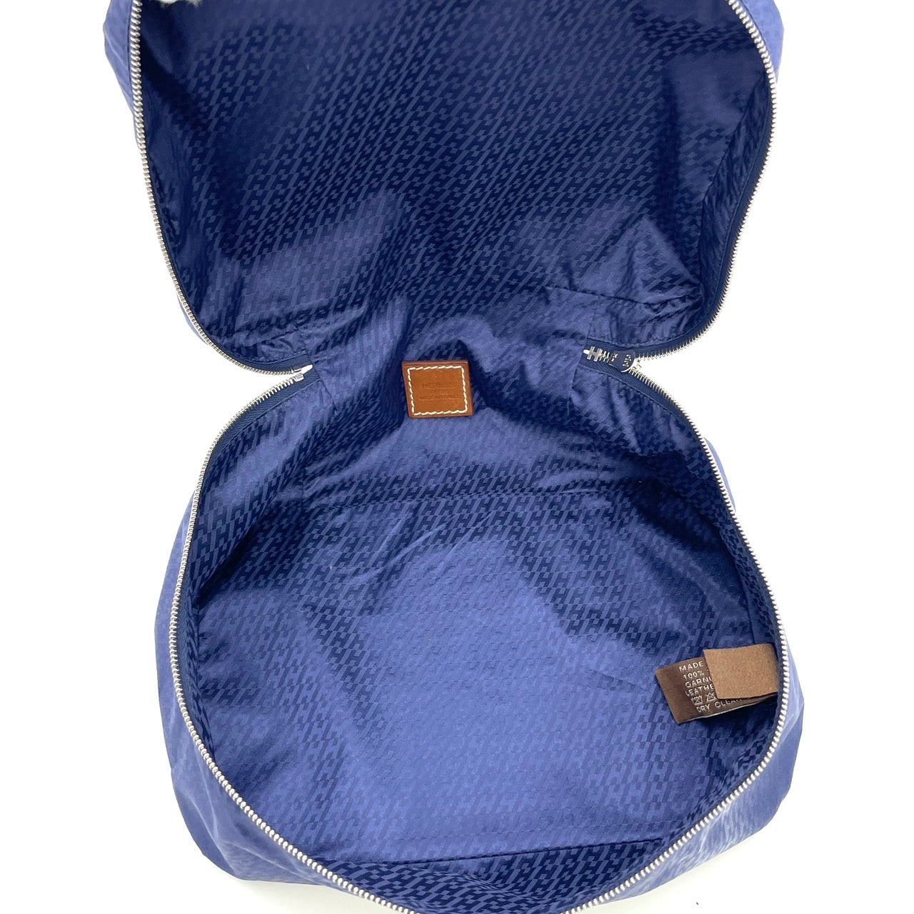 HERMES Travelsilk PM Silk Pouch Navy