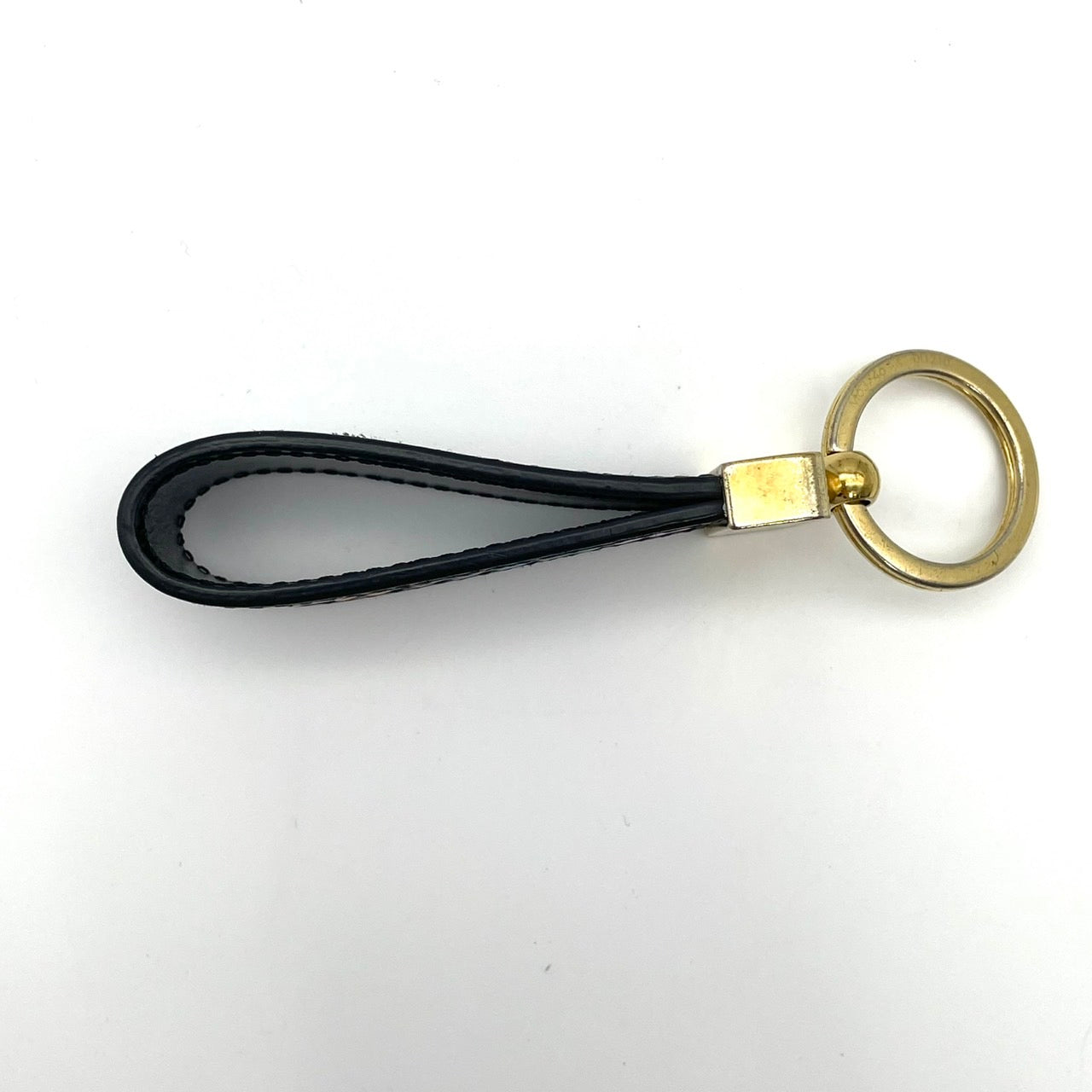 LOUIS VUITTON Black Leather Key Holder