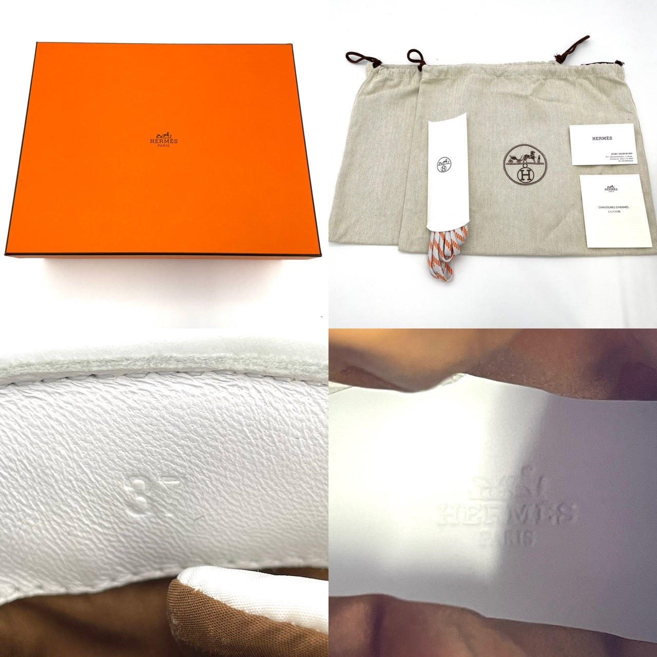 HERMES Fresh Boots White Size 37