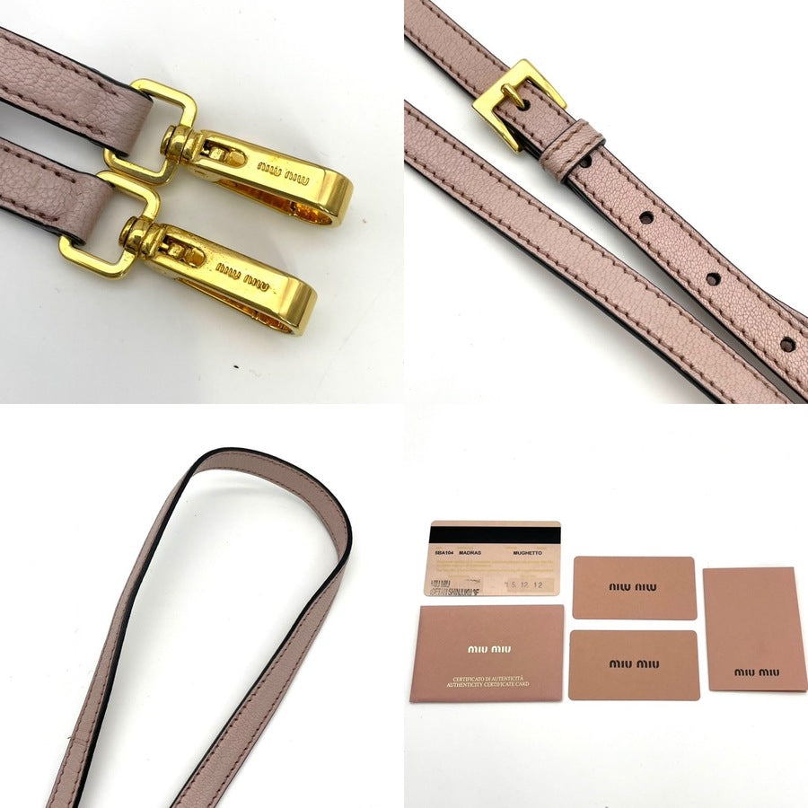 MIU MIU Madras 2-way Handbag Pink