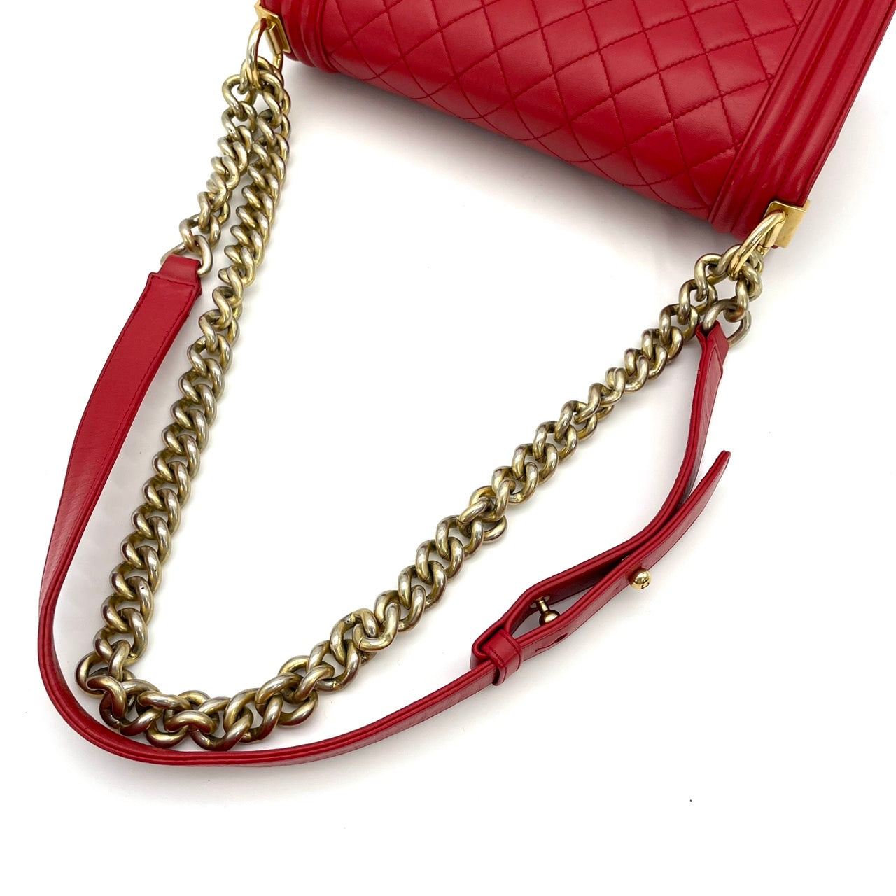 CHANEL Boy Chanel Matelassé Leather Red