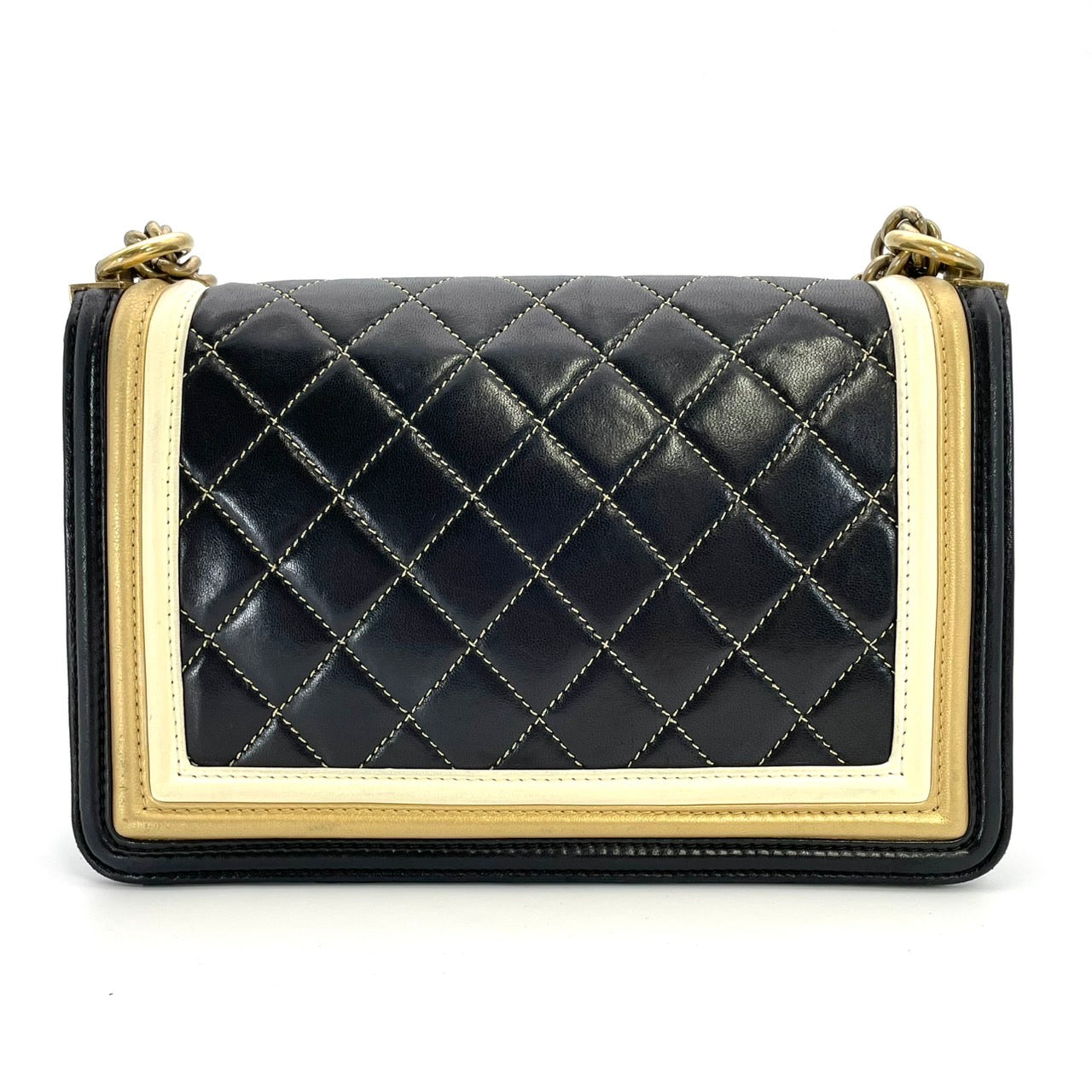 CHANEL Boy Chanel Lambskin Black Gold Hardware