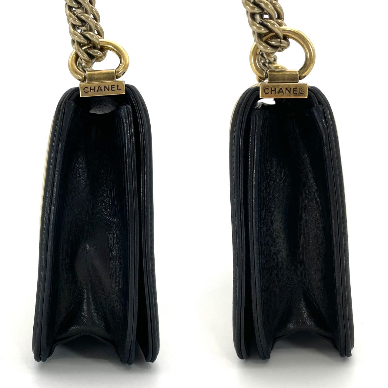 CHANEL Boy Chanel Lambskin Black Gold Hardware