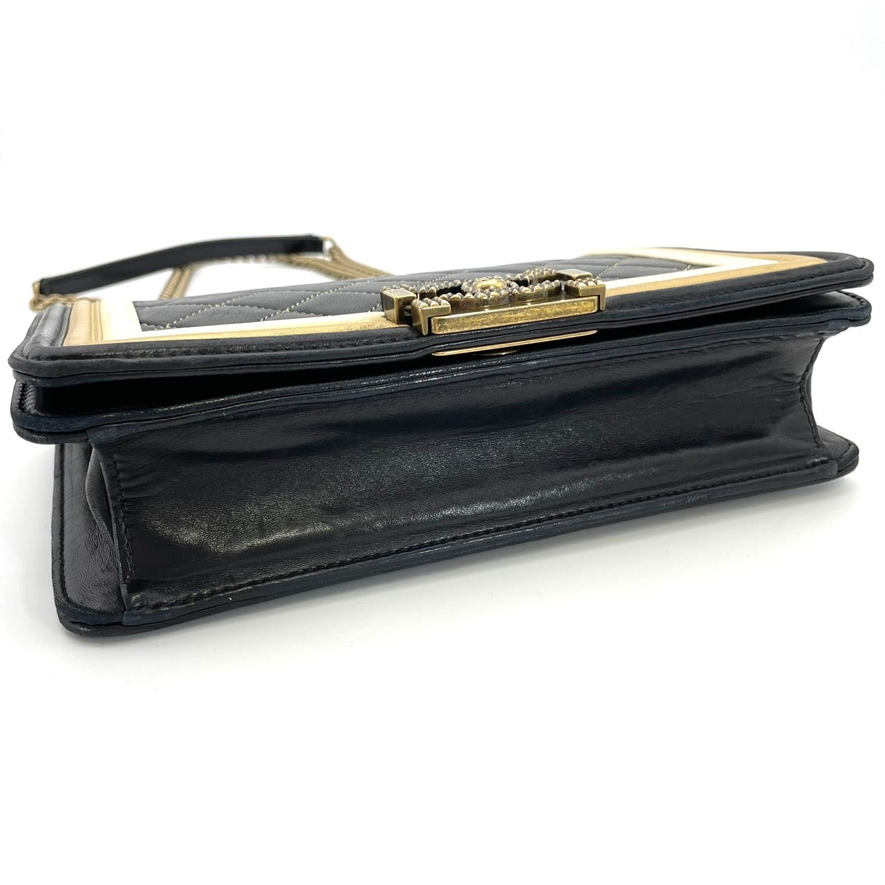 CHANEL Boy Chanel Lambskin Black Gold Hardware
