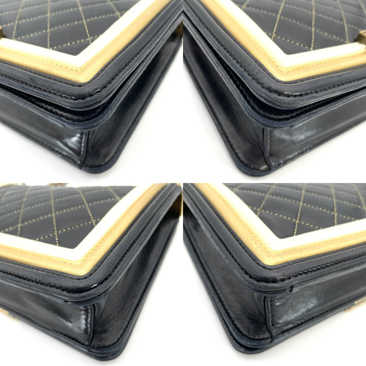 CHANEL Boy Chanel Lambskin Black Gold Hardware