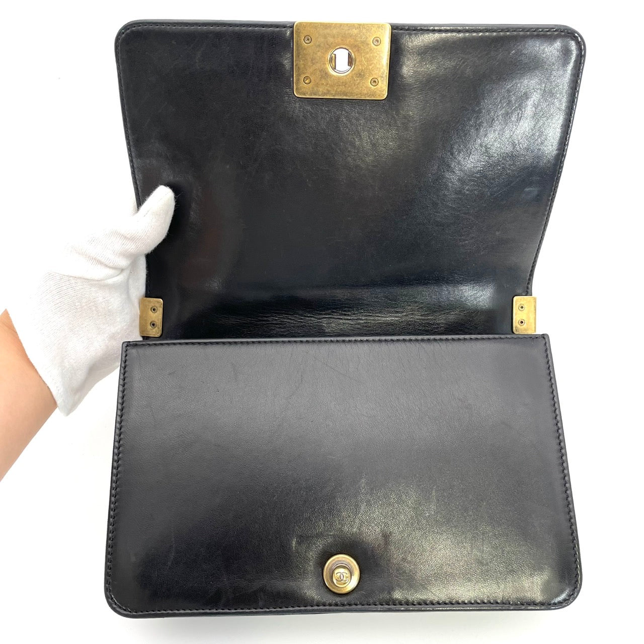 CHANEL Boy Chanel Lambskin Black Gold Hardware