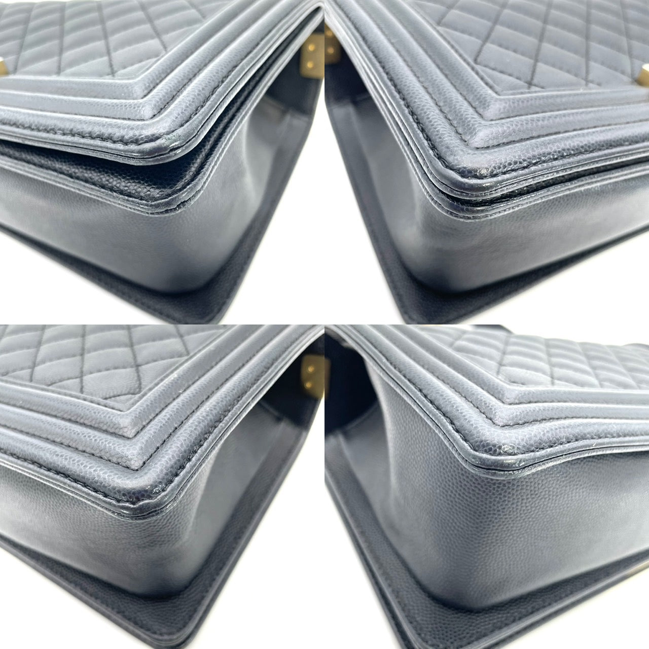 CHANEL Boy Chanel Caviar Skin Black Gold Hardware