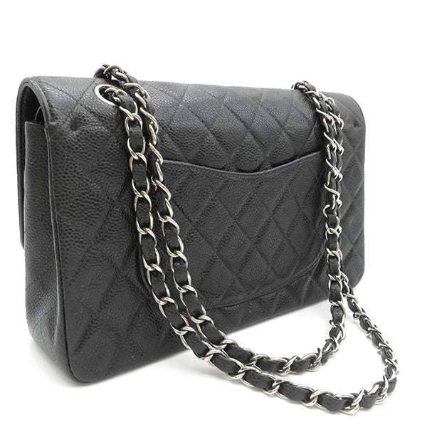 CHANEL caviar skin Double flap chain shoulder bag