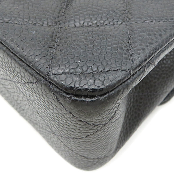 CHANEL caviar skin Double flap chain shoulder bag