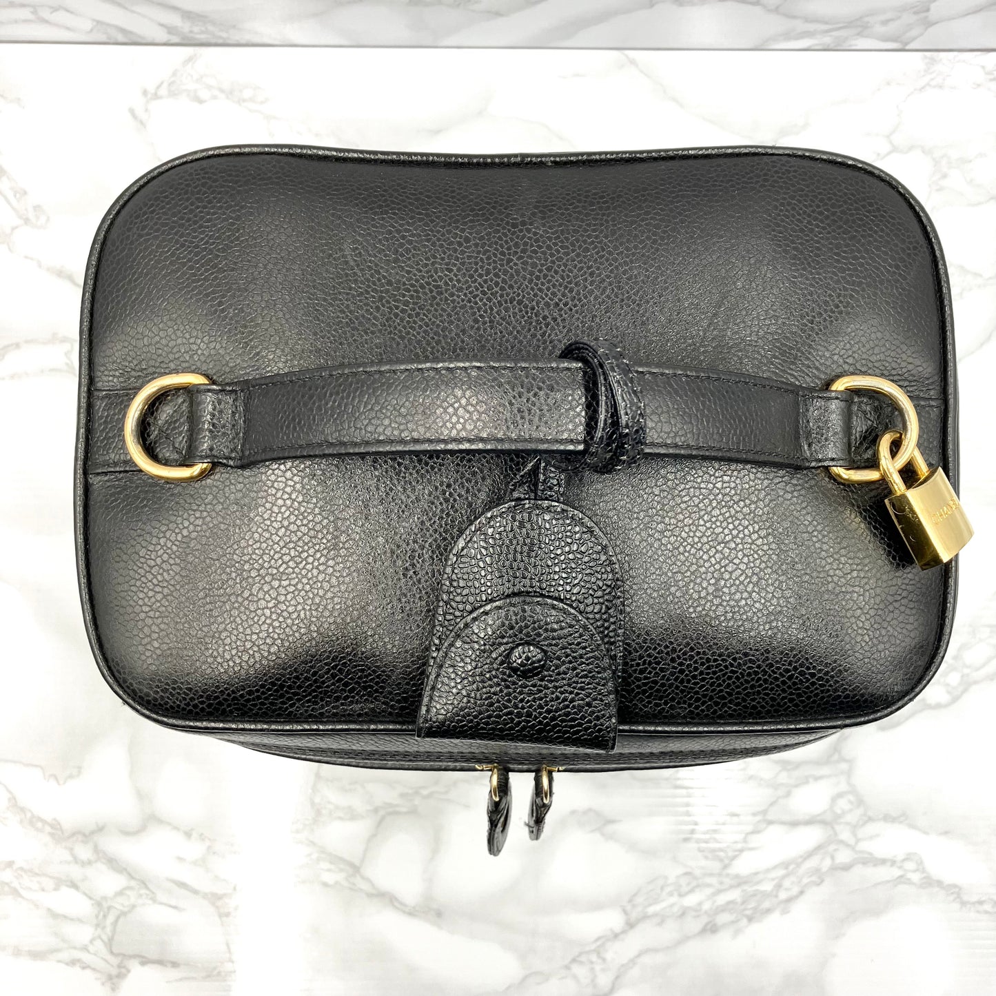CHANEL Caviar skin 2way vanity bag