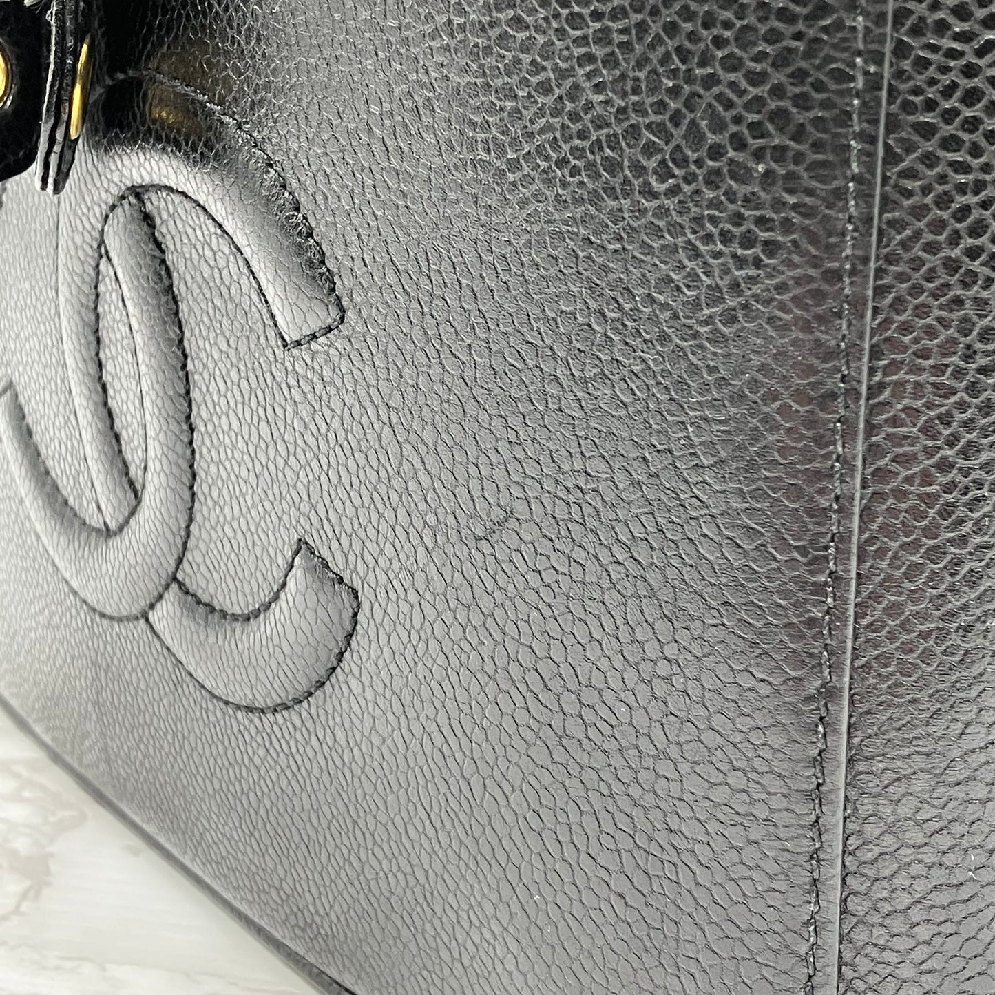CHANEL Caviar skin 2way vanity bag