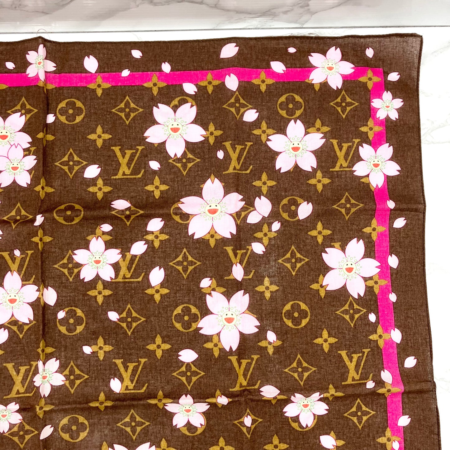 LOUIS VUITTON Cherry Blossom Scarf Takashi Murakami