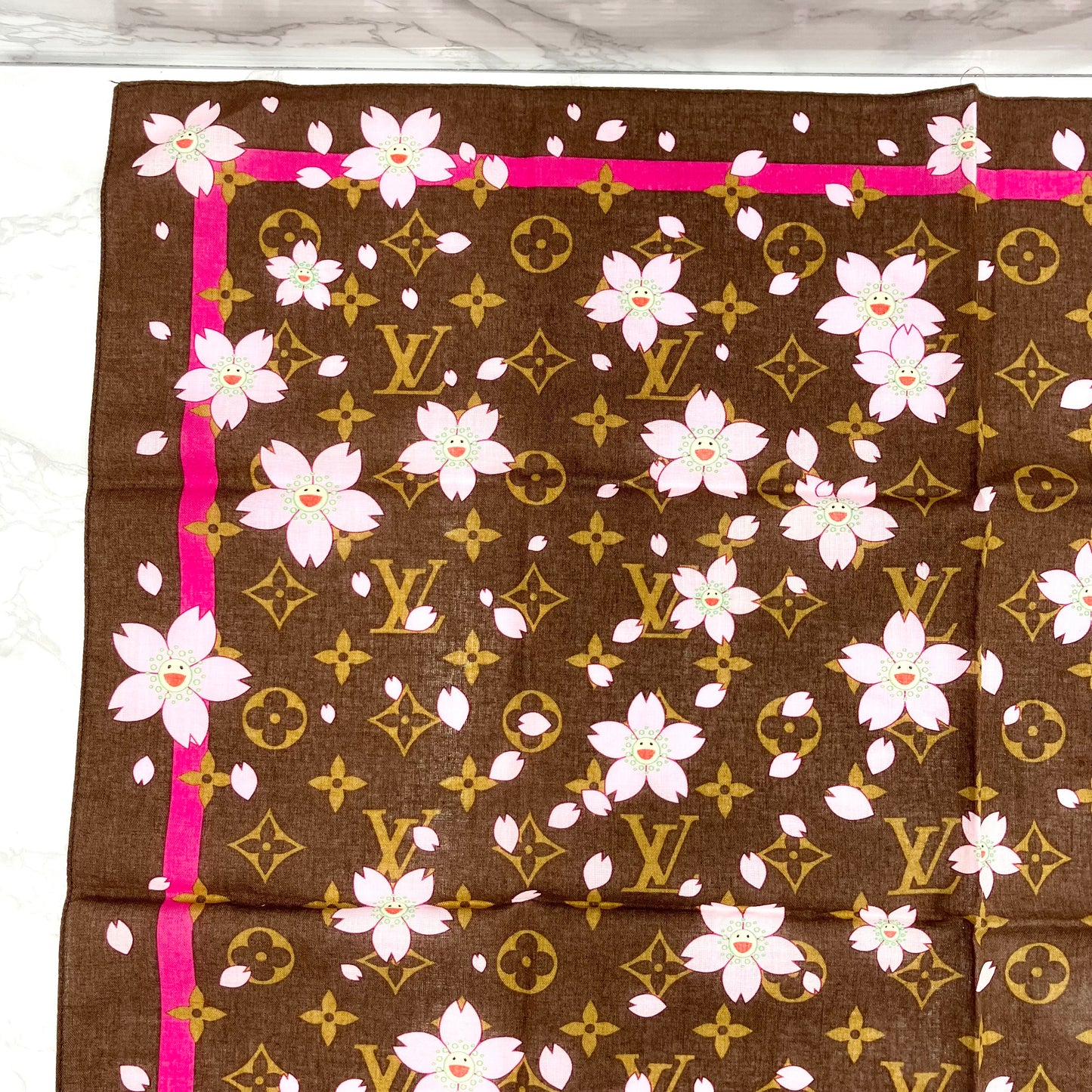 LOUIS VUITTON Cherry Blossom Scarf Takashi Murakami