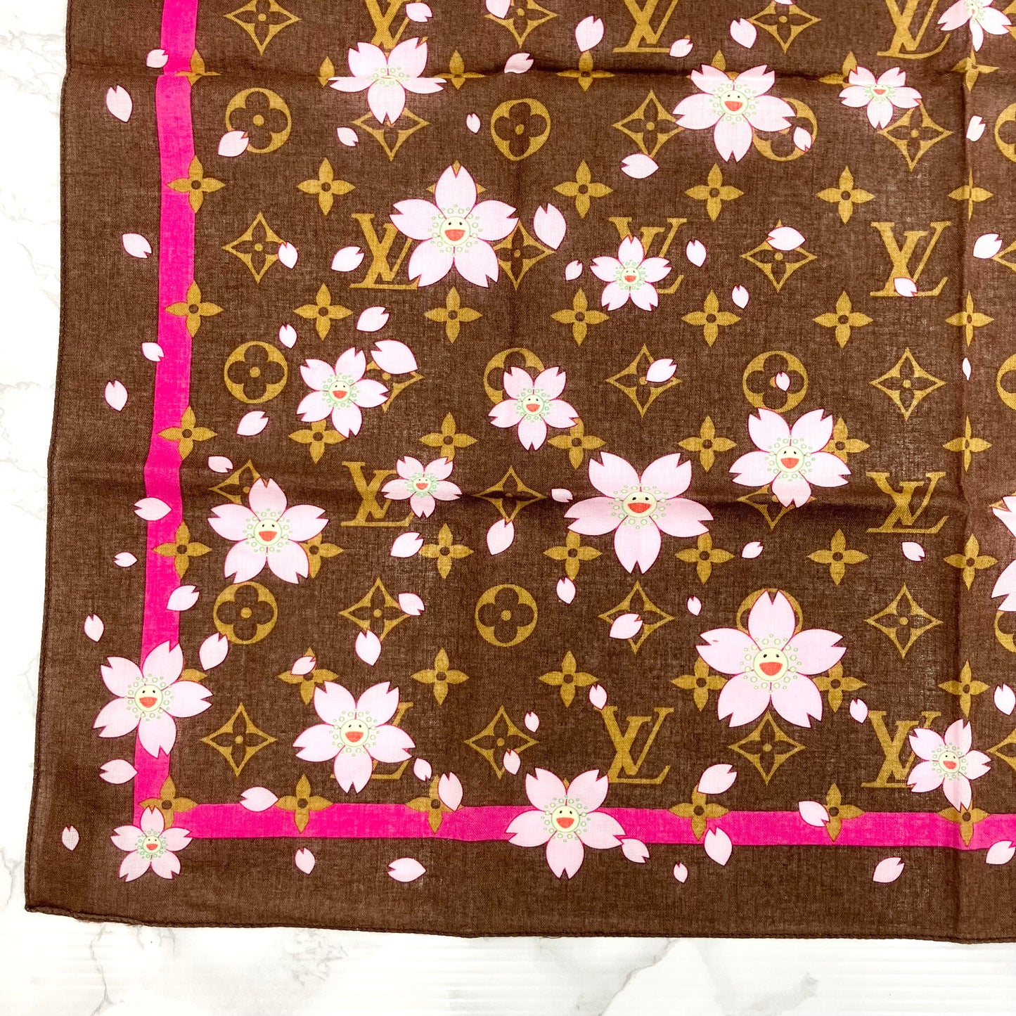 LOUIS VUITTON Cherry Blossom Scarf Takashi Murakami