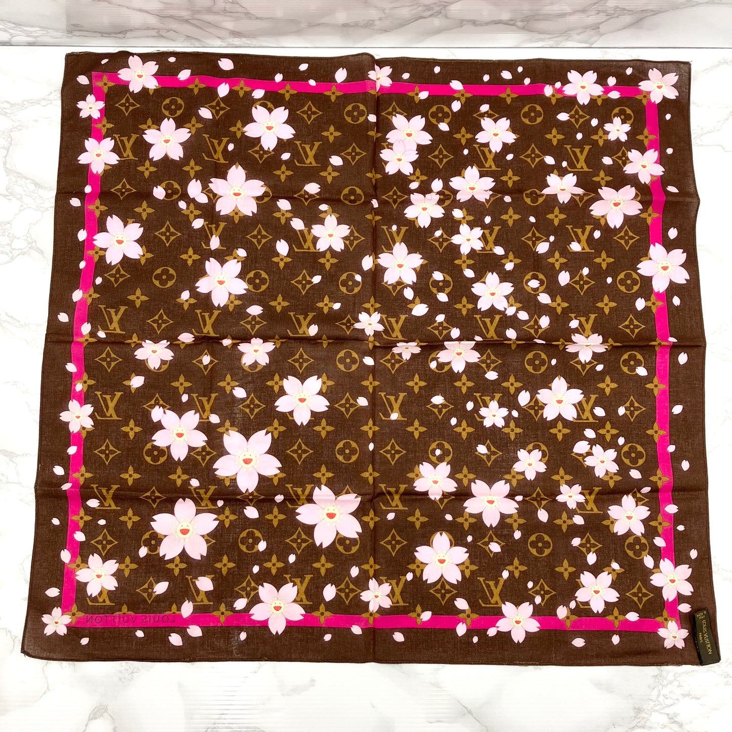 LOUIS VUITTON Cherry Blossom Scarf Takashi Murakami