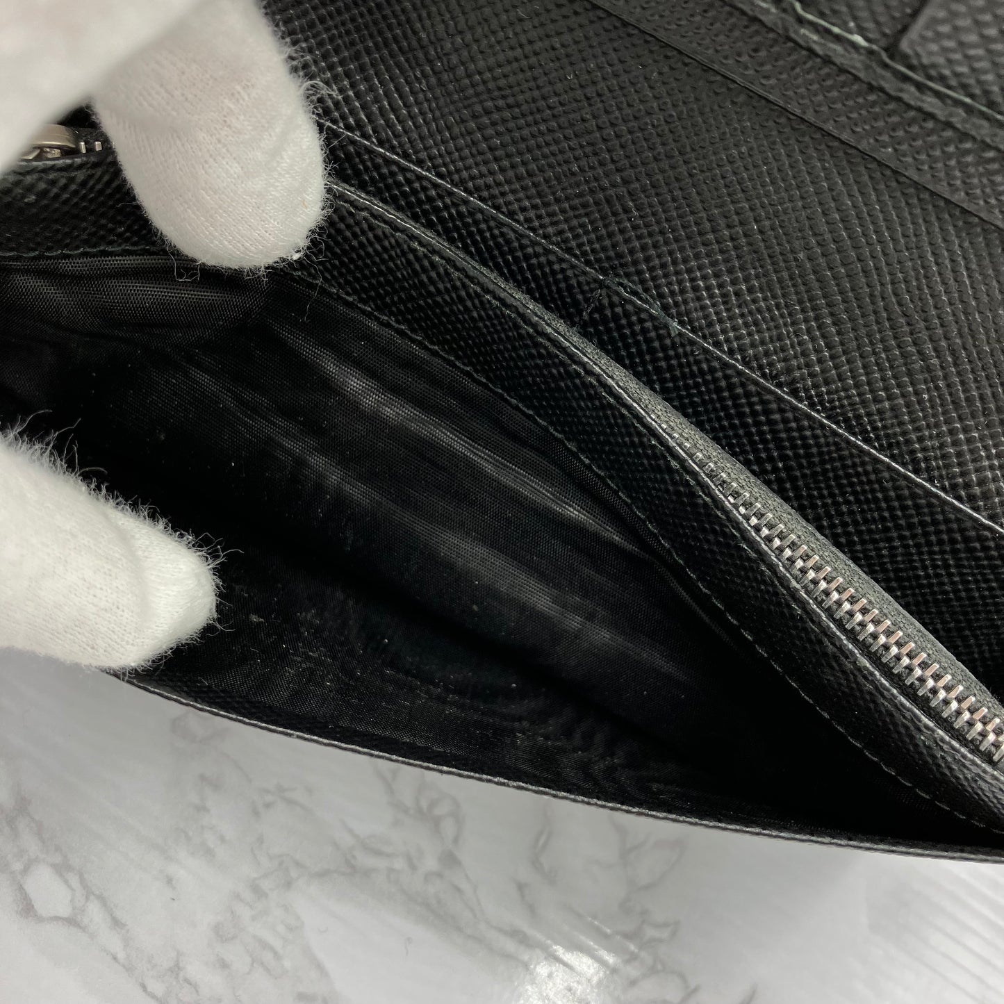 PRADA Saffiano leather long wallet