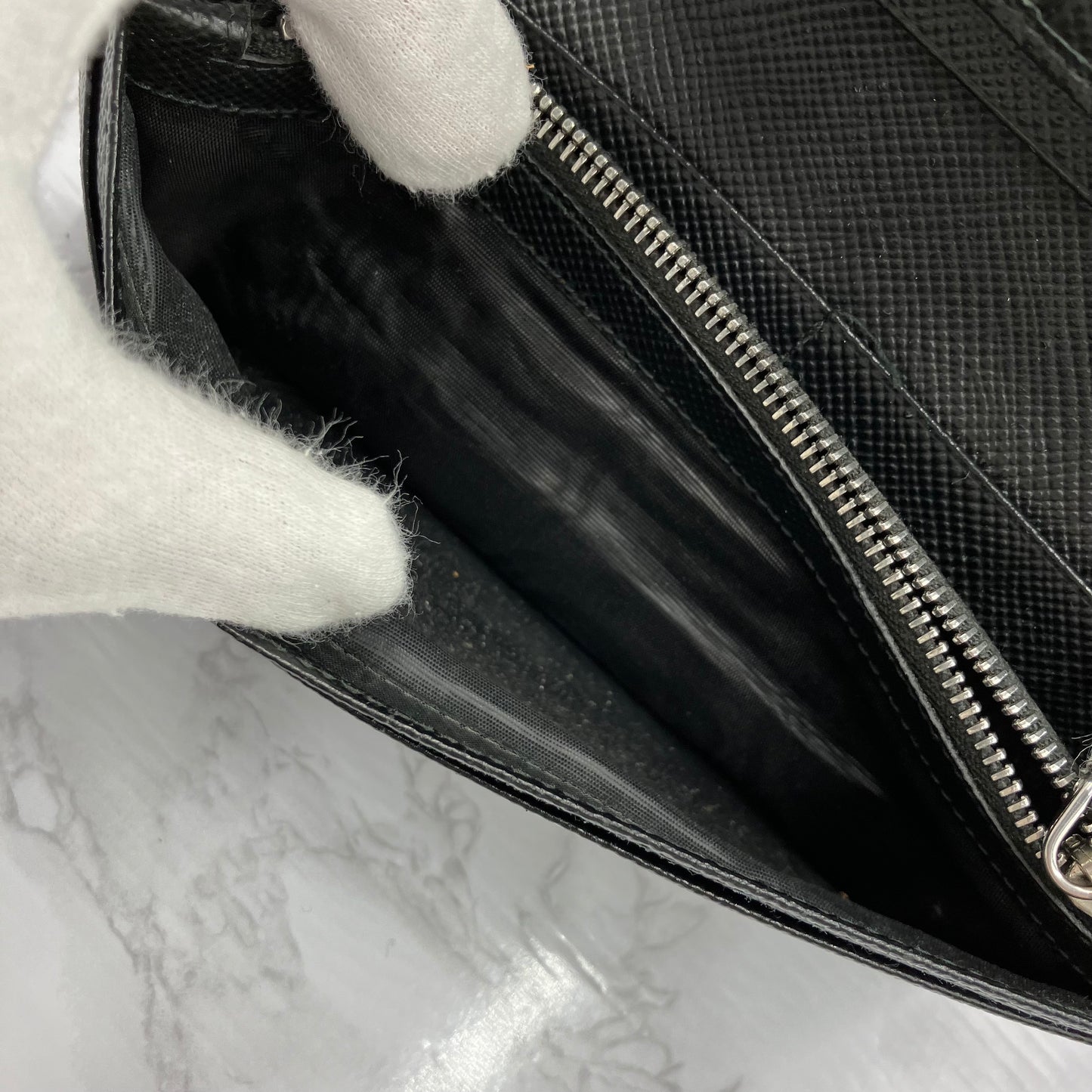 PRADA Saffiano leather long wallet