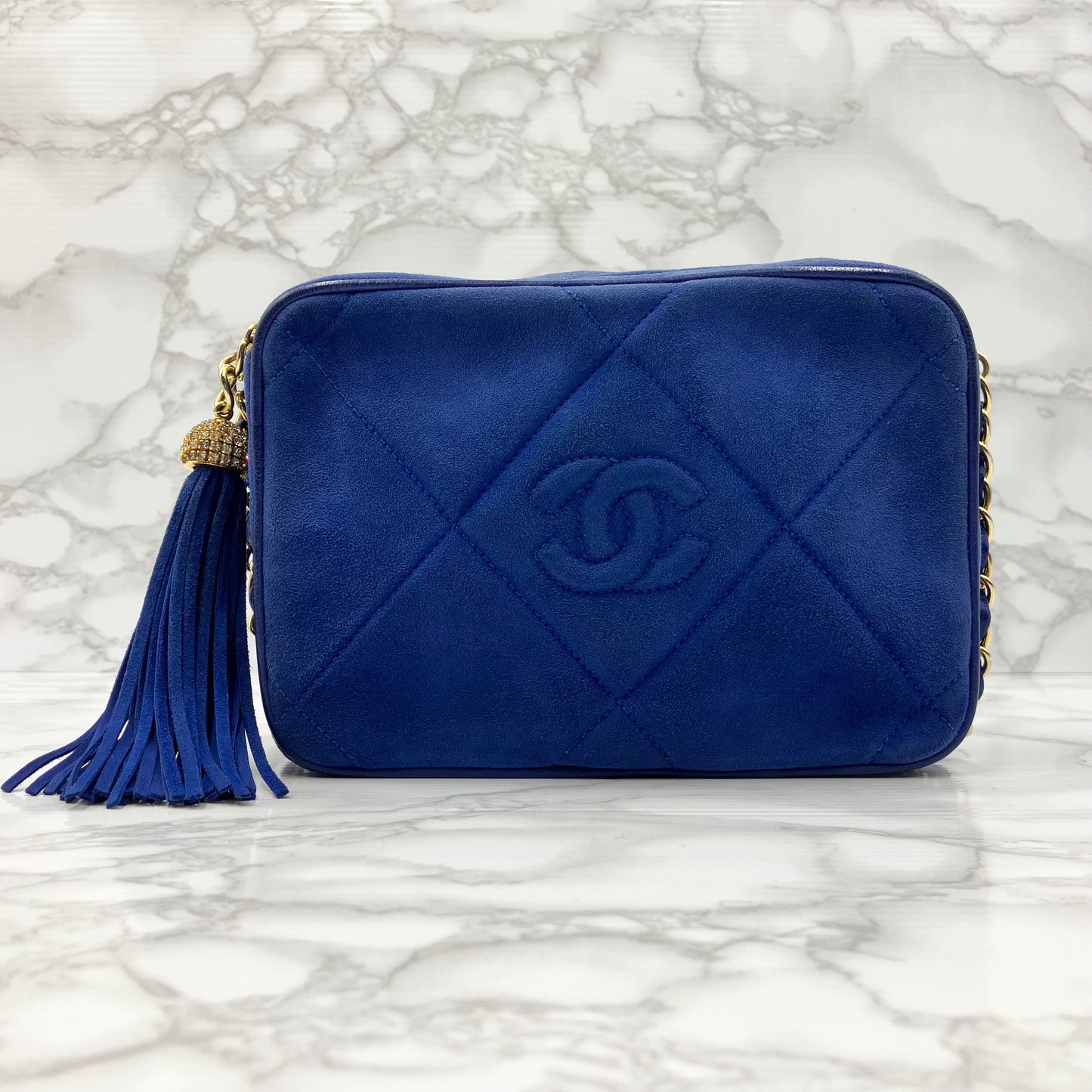 CHANEL suede fringe chain shoulder (card sticker)