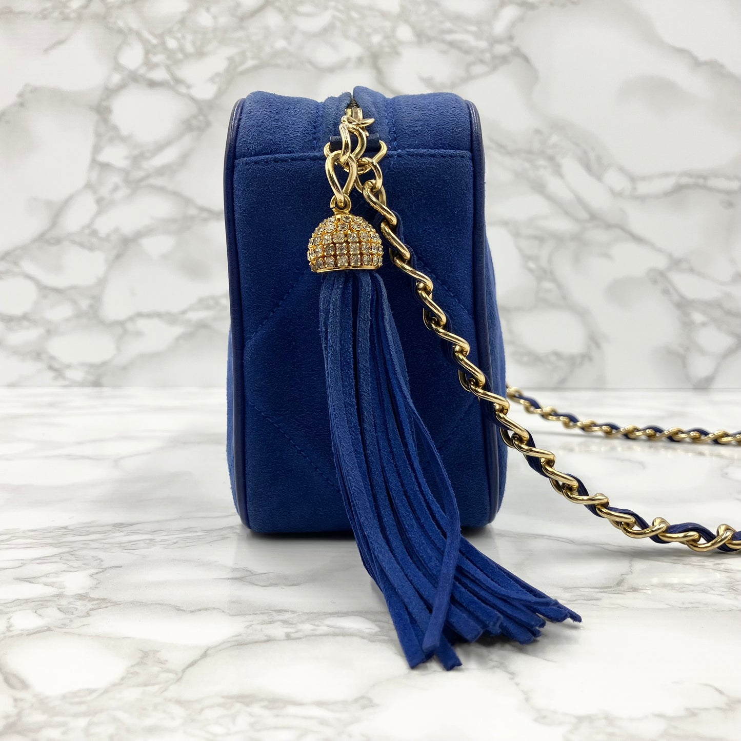 CHANEL suede fringe chain shoulder (card sticker)