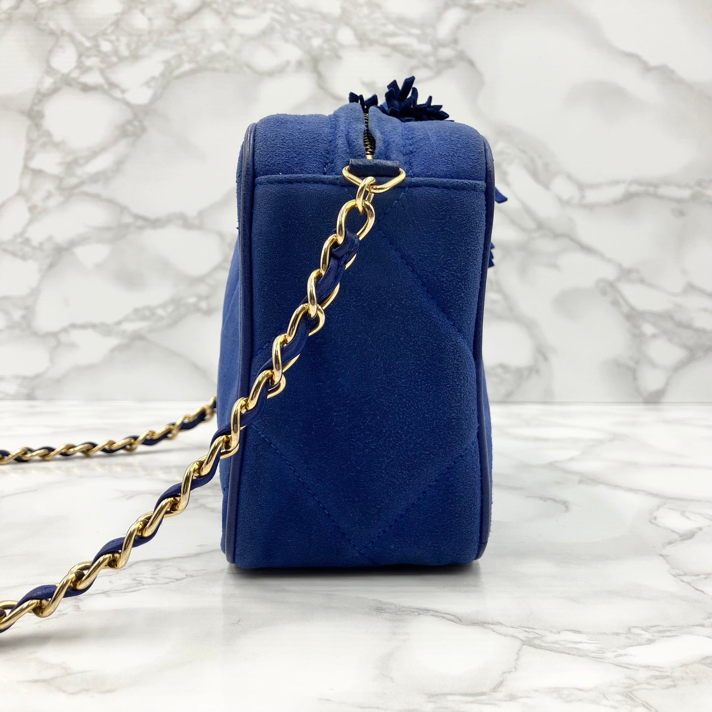 CHANEL suede fringe chain shoulder (card sticker)