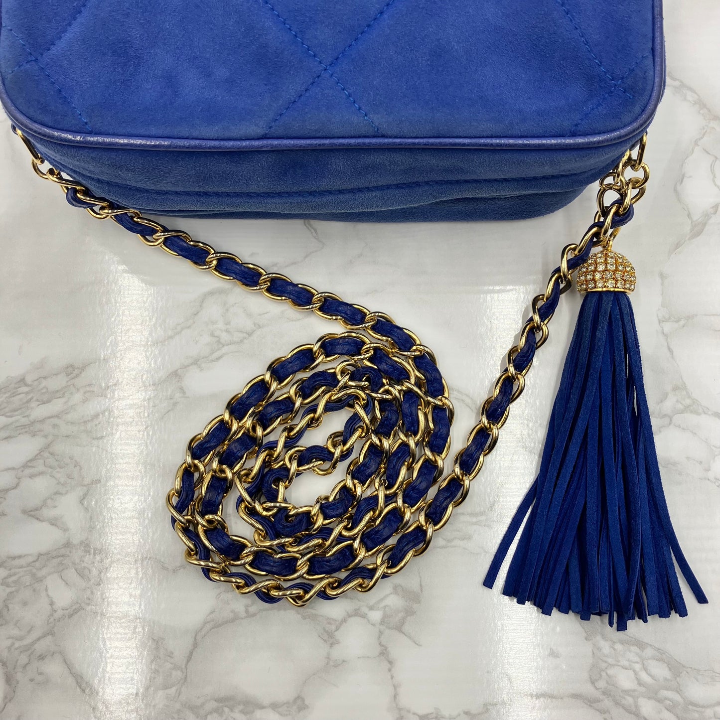 CHANEL suede fringe chain shoulder (card sticker)