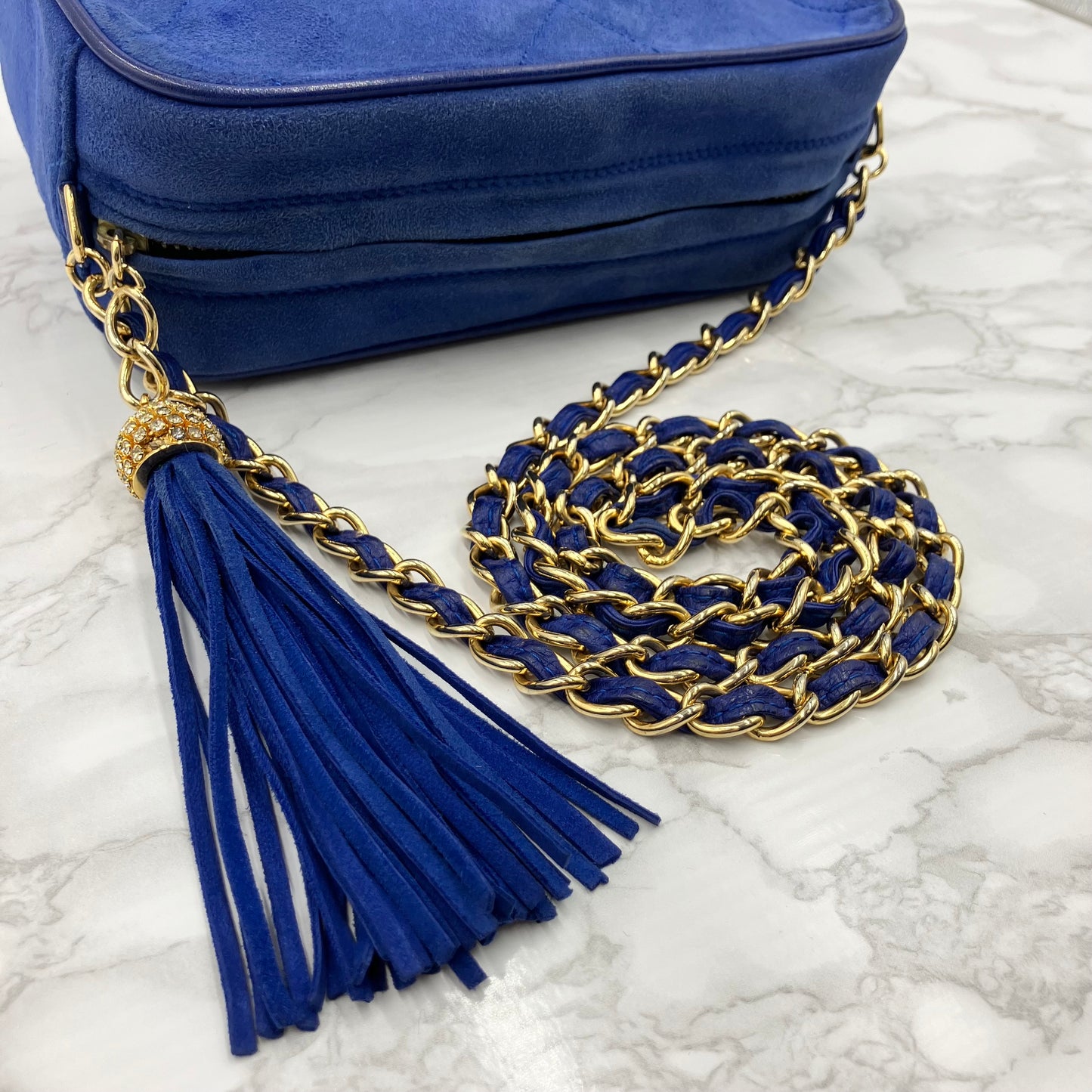 CHANEL suede fringe chain shoulder (card sticker)
