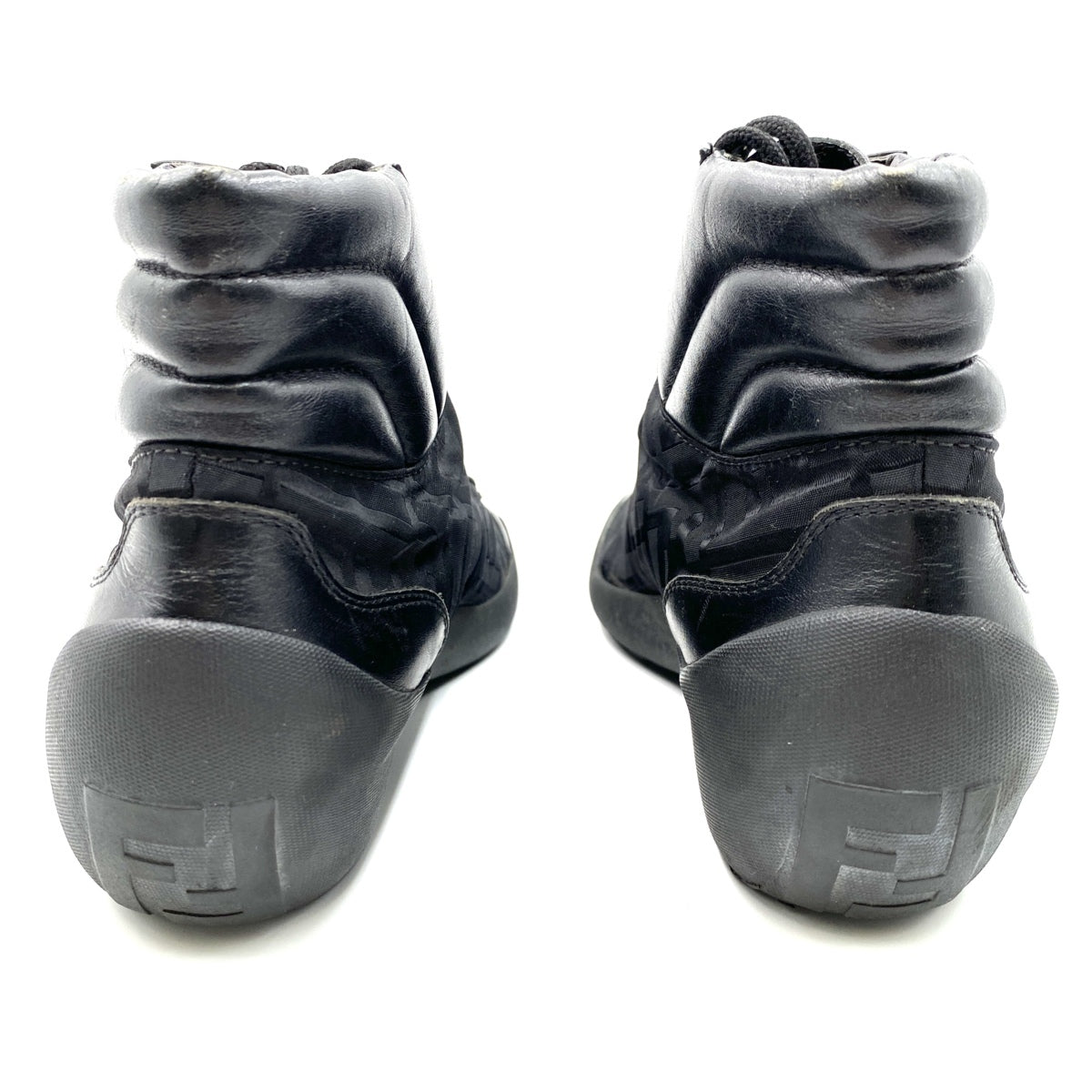 FENDI FF Zucca Pattern High Cut Black sneakers
