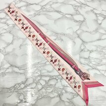 LOUIS VUITTON Twilly Bandeau BB Arafoli Rose Pink M71493 Heart Ladies Accessory 100% Silk 5-10-084