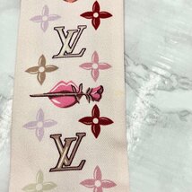 LOUIS VUITTON Twilly Bandeau BB Arafoli Rose Pink M71493 Heart Ladies Accessory 100% Silk 5-10-084