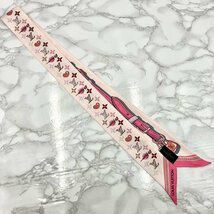 LOUIS VUITTON Twilly Bandeau BB Arafoli Rose Pink M71493 Heart Ladies Accessory 100% Silk 5-10-084