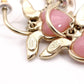 CHANEL Earrings, Metal, Rhinestone, Gold, Heart, Pink
