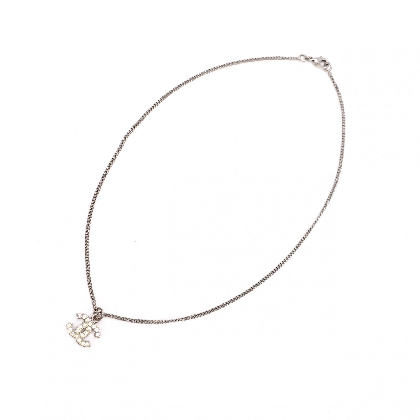 CHANEL シャネル ネックレス メタル/ラインストーン シルバー【中古】 レディース