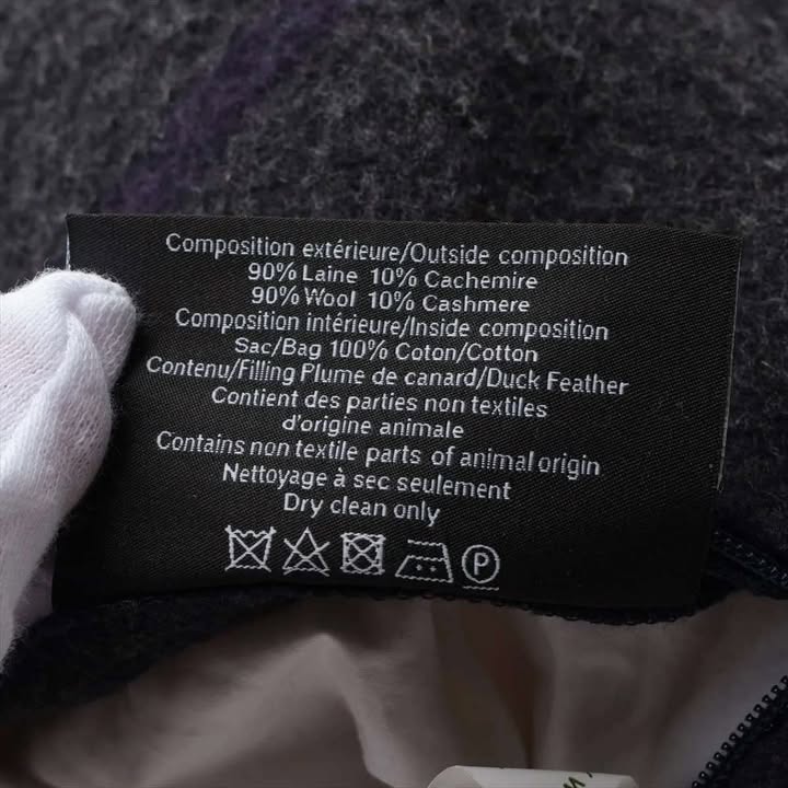 CHANEL Coco Mark Cushion Cover Dark Gray × Purple Wool Cashmere 17B 7-10-858