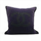 CHANEL Coco Mark Cushion Cover Dark Gray × Purple Wool Cashmere 17B 7-10-858