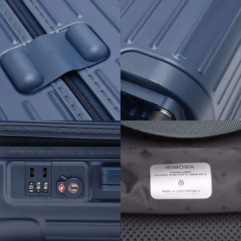 Unused RIMOWA Essential Cabin 832.53.69.1 Polycarbonate 36L Carry-On Case Navy 4 Wheels TSA Lock 7-11-126