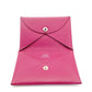 HERMES Calvi Card Case Pink-Purple Leather Business Card Holder D-Stamped 6-11-454