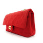 CHANEL Matelassé Cotton Shoulder Bag with Double Flap in Red for Women 6-6-688