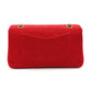 CHANEL Matelassé Cotton Shoulder Bag with Double Flap in Red for Women 6-6-688