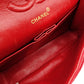 CHANEL Matelassé Cotton Shoulder Bag with Double Flap in Red for Women 6-6-688