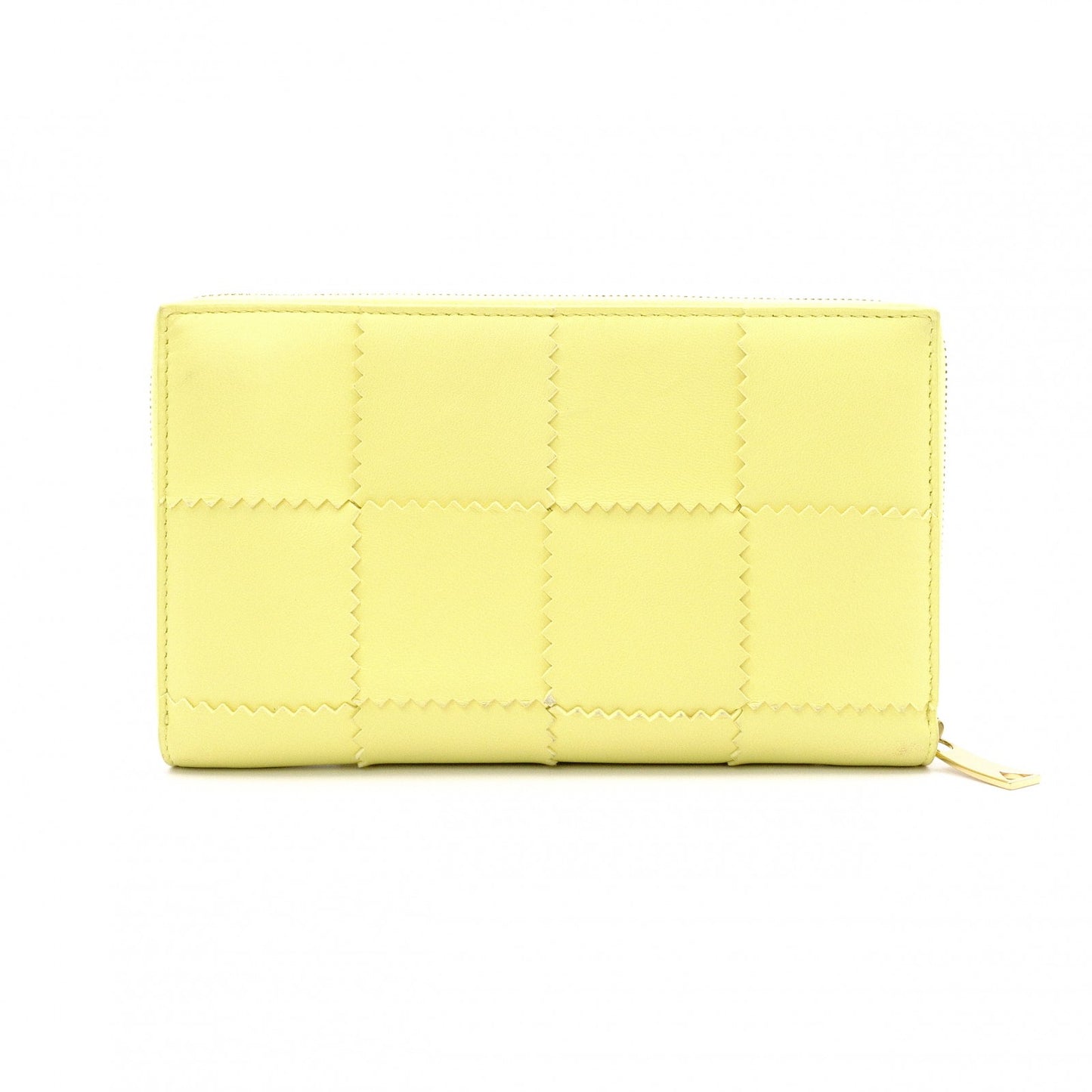 BOTTEGAVENETA Zip-Around Wallet Cassette Long Wallet Leather Yellow