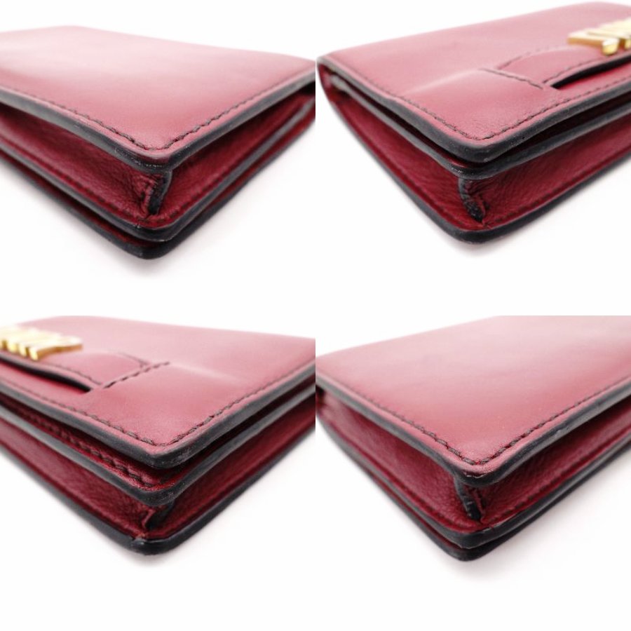 Christian Dior J'Adior Chain Shoulder Bag Red Leather Gold Crossbody R8011027