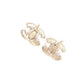 CHANEL CC Logo Earrings, Metal with Rhinestones, Gold