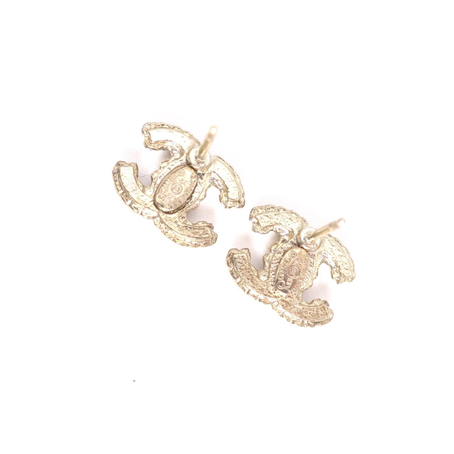 CHANEL CC Logo Earrings, Metal with Rhinestones, Gold